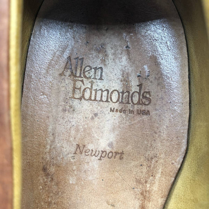 Allen Edmonds Newport Quilted Tassel Loafers, Made in USA, 10D, Men's Size 11" (saa014596) Men's 28.0cm genuine leather brown type Vintage Second Hand