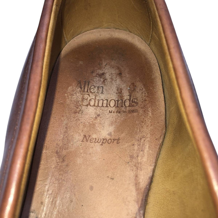 Allen Edmonds Newport Quilted Tassel Loafers, Made in USA, 10D, Men's Size 11" (saa014596) Men's 28.0cm genuine leather brown type Vintage Second Hand