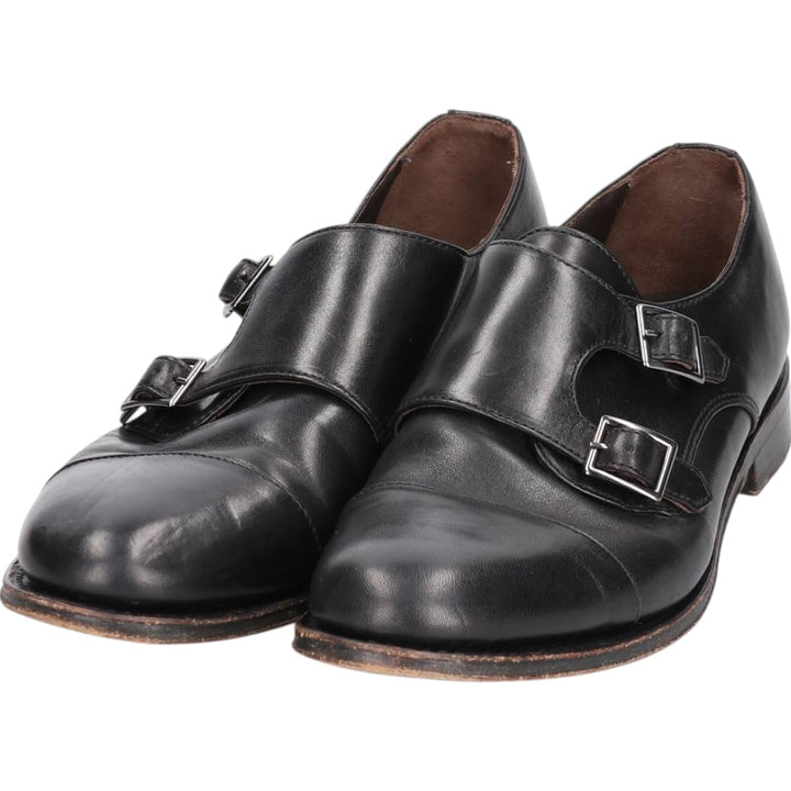 Brooks Brothers Men's Straight Tip Monk Strap Shoes, Size 9 1/2D (10.8 inches) /saa014597 Men's 27.5cm genuine leather black type Vintage Second Hand