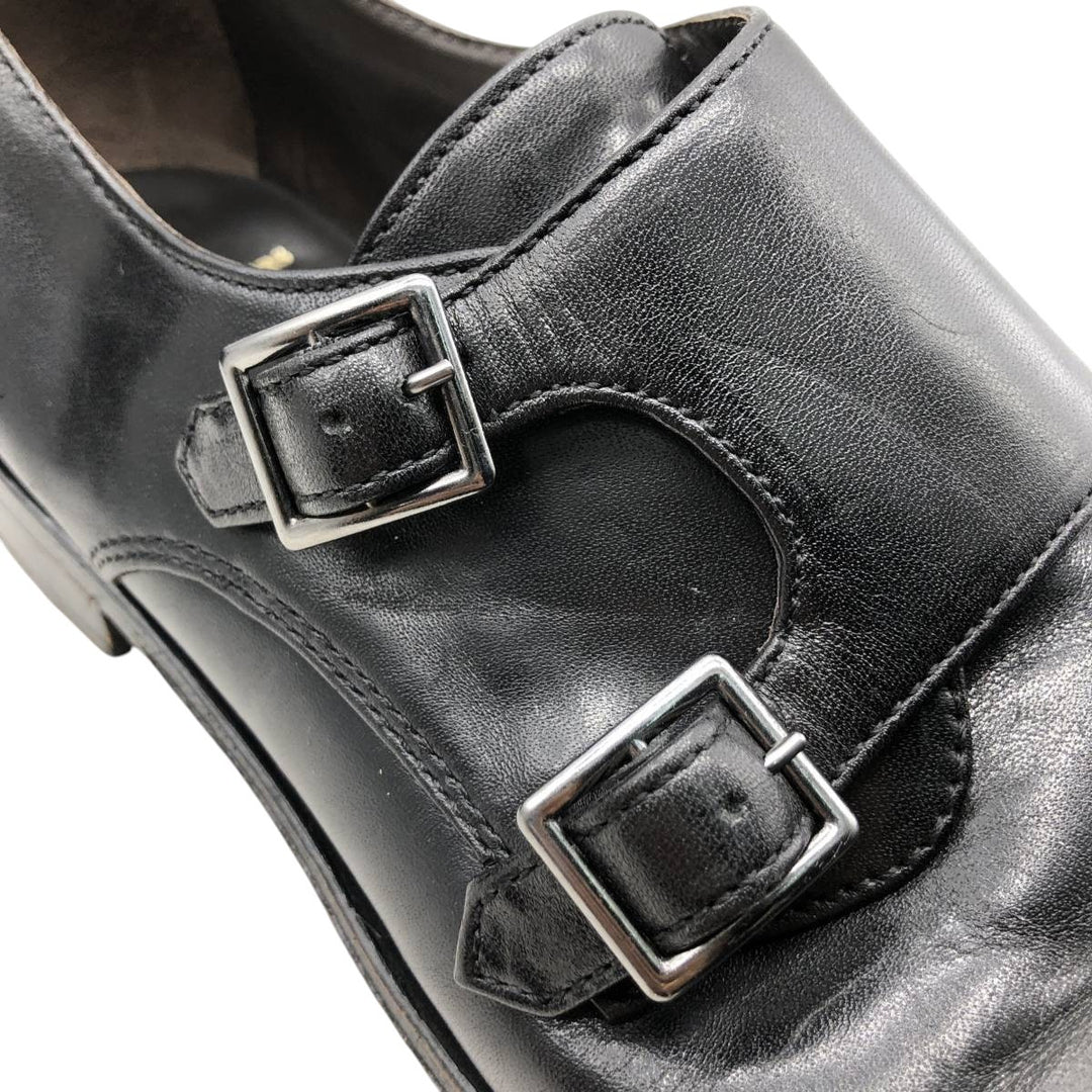 Brooks Brothers Men's Straight Tip Monk Strap Shoes, Size 9 1/2D (10.8 inches) /saa014597 Men's 27.5cm genuine leather black type Vintage Second Hand