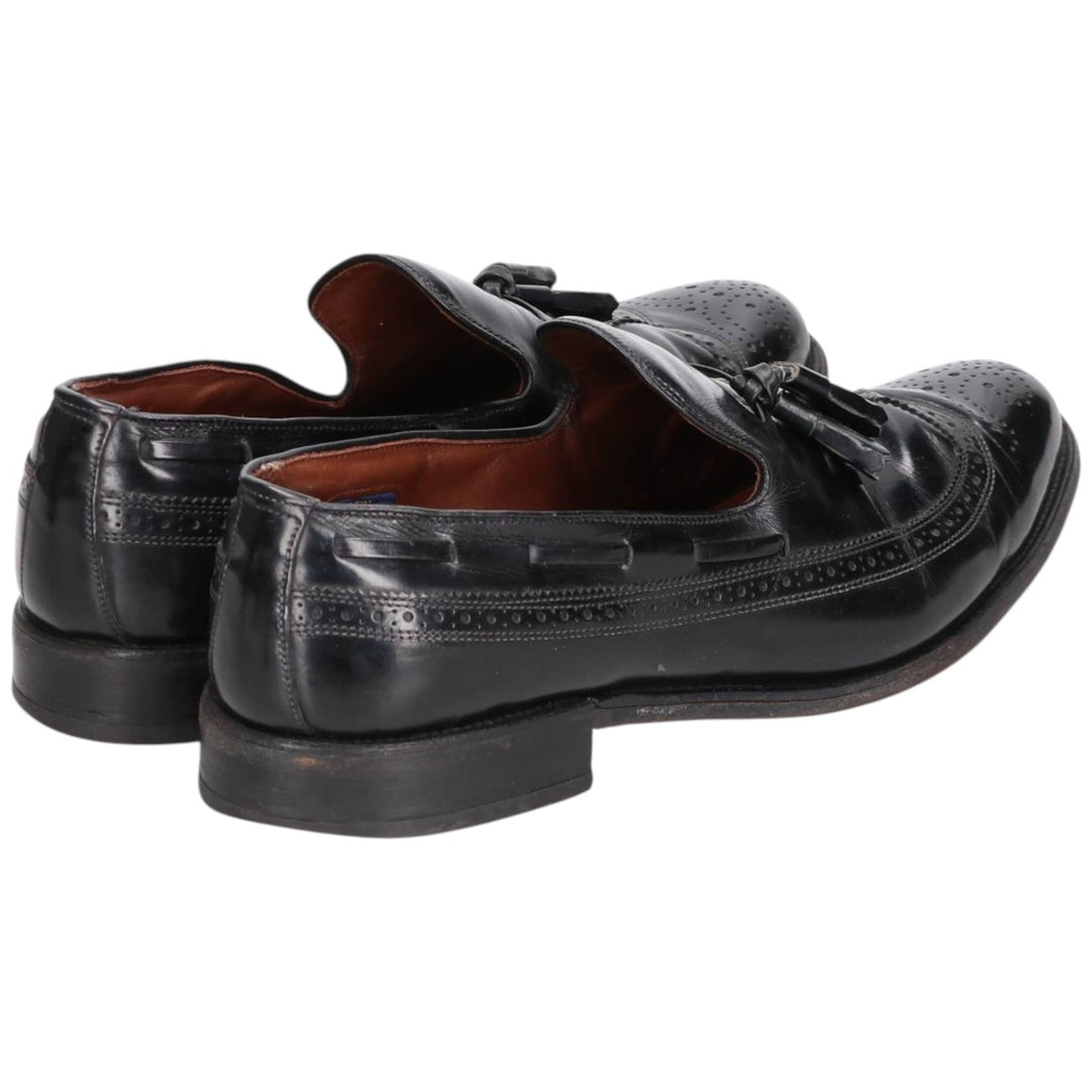 Allen Edmonds Berwick Wingtip Full Brogue Tassel Loafers, Made in USA, Size 9 1/2C, Men's, 10.8" (saa014598) Men's 27.5cm genuine leather black type Vintage Second Hand