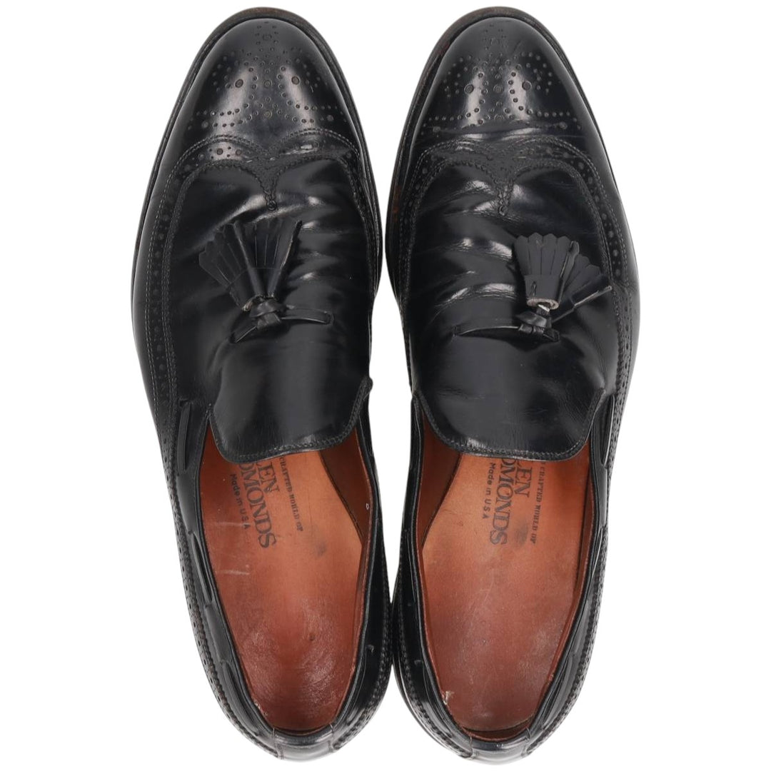 Allen Edmonds Berwick Wingtip Full Brogue Tassel Loafers, Made in USA, Size 9 1/2C, Men's, 10.8" (saa014598) Men's 27.5cm genuine leather black type Vintage Second Hand