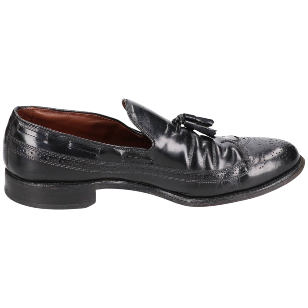 Allen Edmonds Berwick Wingtip Full Brogue Tassel Loafers, Made in USA, Size 9 1/2C, Men's, 10.8" (saa014598) Men's 27.5cm genuine leather black type Vintage Second Hand
