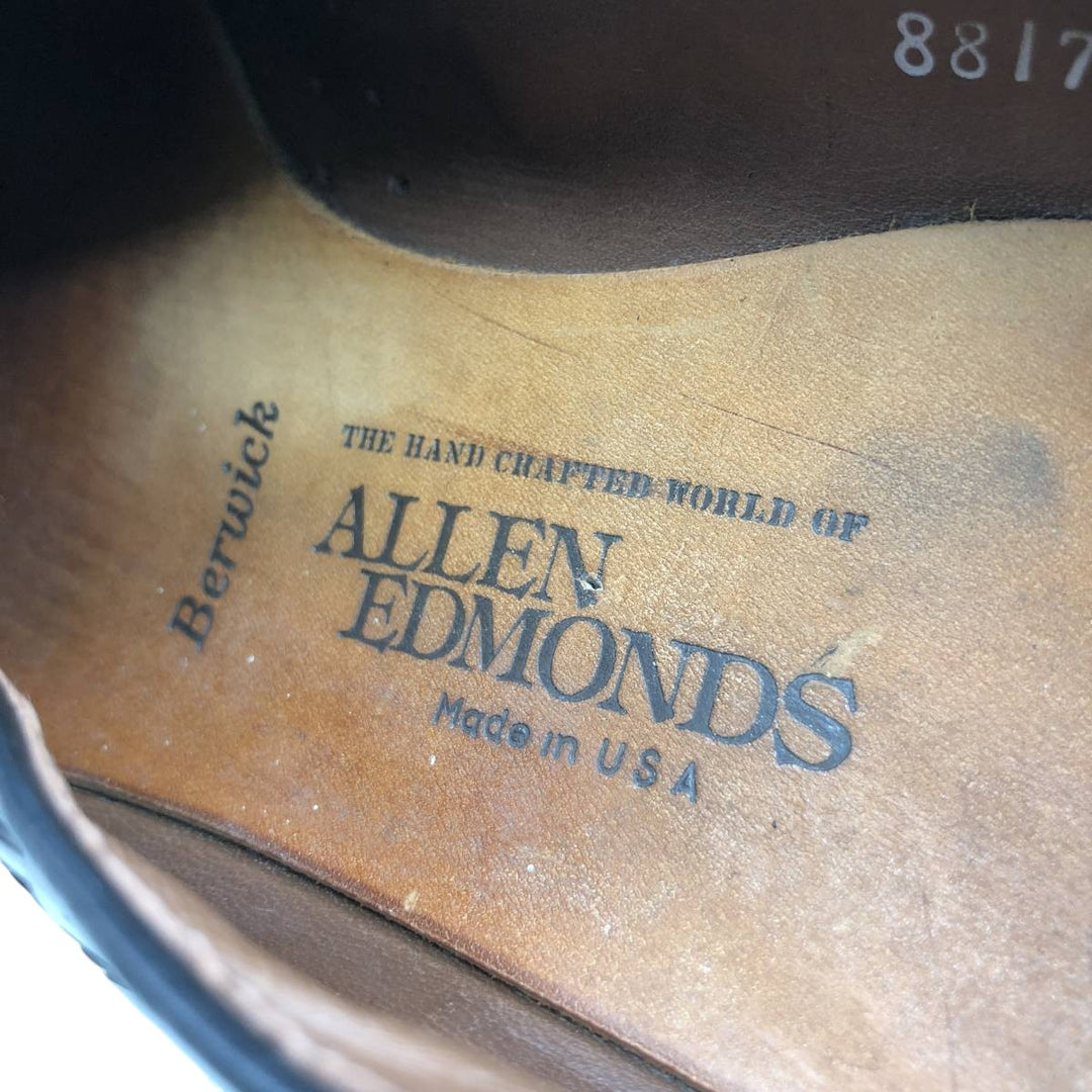 Allen Edmonds Berwick Wingtip Full Brogue Tassel Loafers, Made in USA, Size 9 1/2C, Men's, 10.8" (saa014598) Men's 27.5cm genuine leather black type Vintage Second Hand