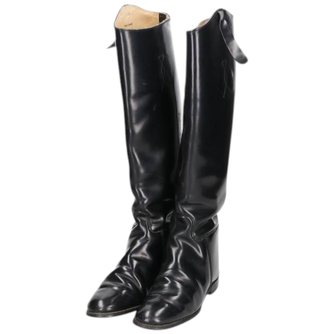 Marlboro Imperial Jockey Riding Boots, Made in England, Size 6 Women's 25.0cm genuine leather black type Vintage Second Hand