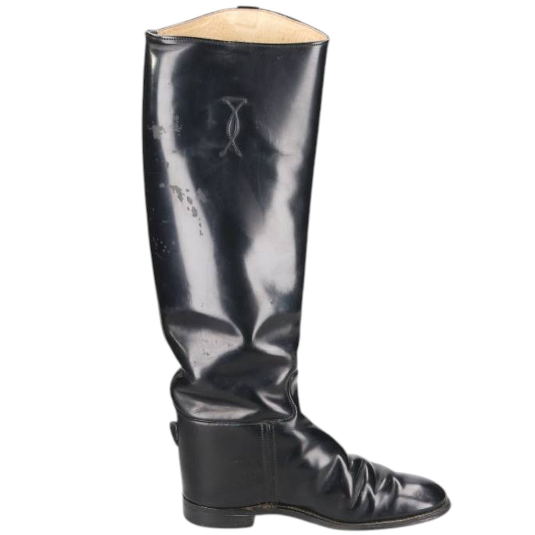Marlboro Imperial Jockey Riding Boots, Made in England, Size 6 Women's 25.0cm genuine leather black type Vintage Second Hand