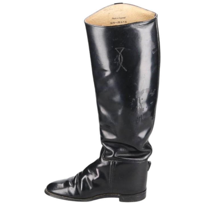 Marlboro Imperial Jockey Riding Boots, Made in England, Size 6 Women's 25.0cm genuine leather black type Vintage Second Hand