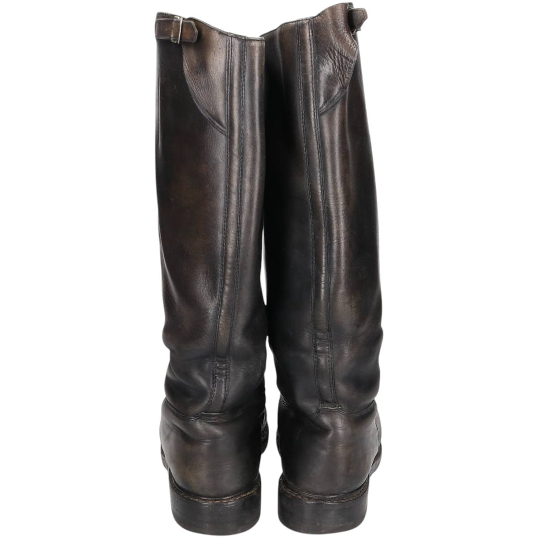 Knee-high boots Men's 25.5cm genuine leather black type Vintage Second Hand