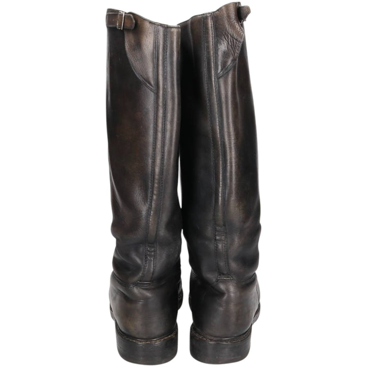 Knee-high boots Men's 25.5cm genuine leather black type Vintage Second Hand