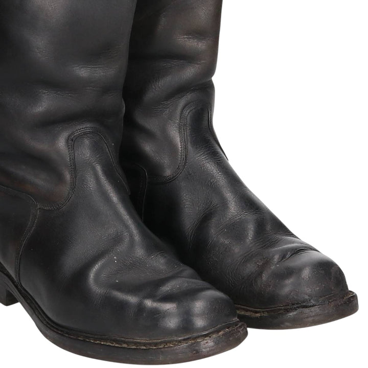 Knee-high boots Men's 25.5cm genuine leather black type Vintage Second Hand