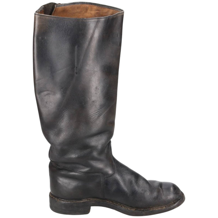 Knee-high boots Men's 25.5cm genuine leather black type Vintage Second Hand