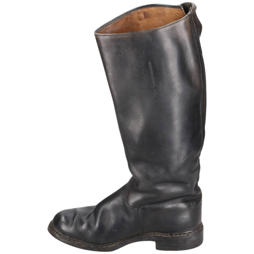 Knee-high boots Men's 25.5cm genuine leather black type Vintage Second Hand