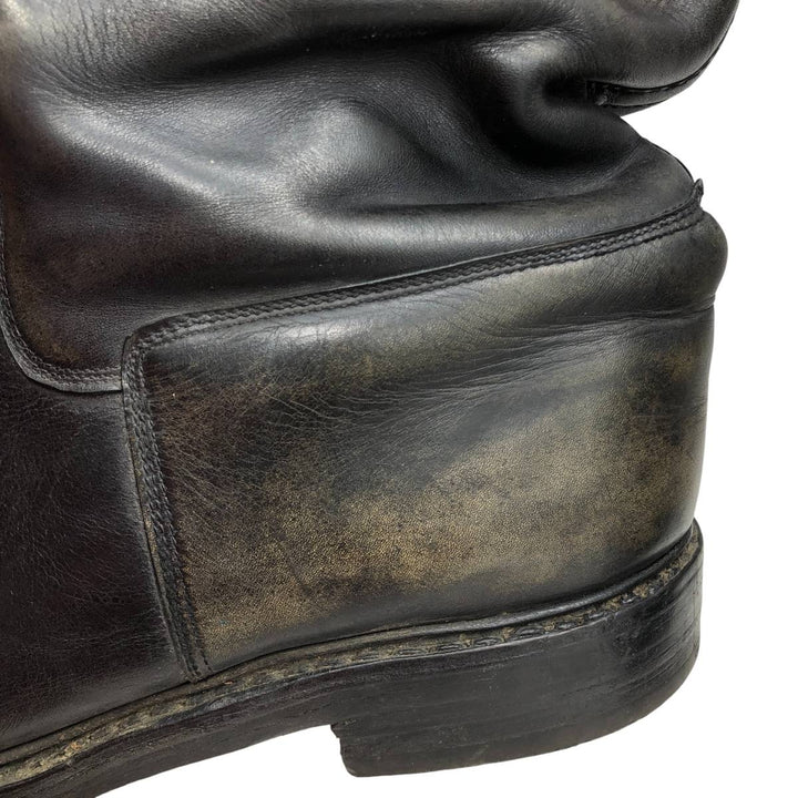 Knee-high boots Men's 25.5cm genuine leather black type Vintage Second Hand