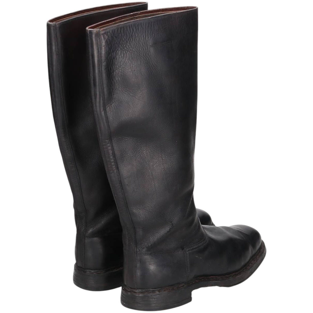 Jockey riding boots, long boots Men's 25.0cm genuine leather black type Vintage Second Hand