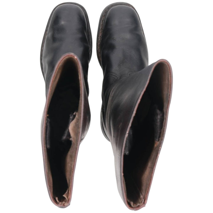 Jockey riding boots, long boots Men's 25.0cm genuine leather black type Vintage Second Hand