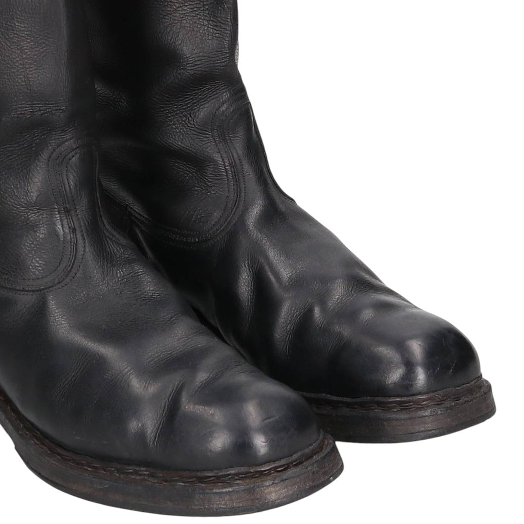 Jockey riding boots, long boots Men's 25.0cm genuine leather black type Vintage Second Hand