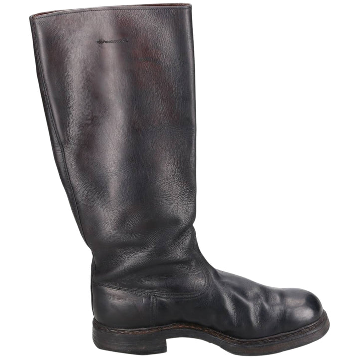 Jockey riding boots, long boots Men's 25.0cm genuine leather black type Vintage Second Hand