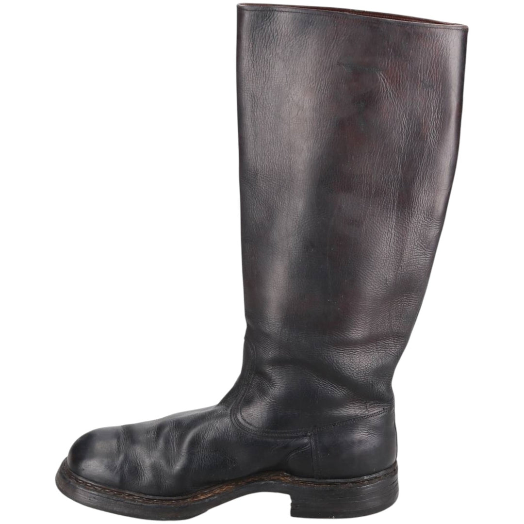 Jockey riding boots, long boots Men's 25.0cm genuine leather black type Vintage Second Hand