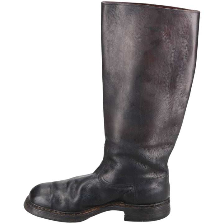 Jockey riding boots, long boots Men's 25.0cm genuine leather black type Vintage Second Hand