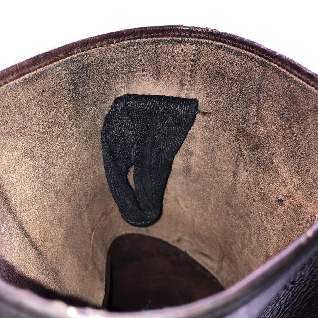 Jockey riding boots, long boots Men's 25.0cm genuine leather black type Vintage Second Hand