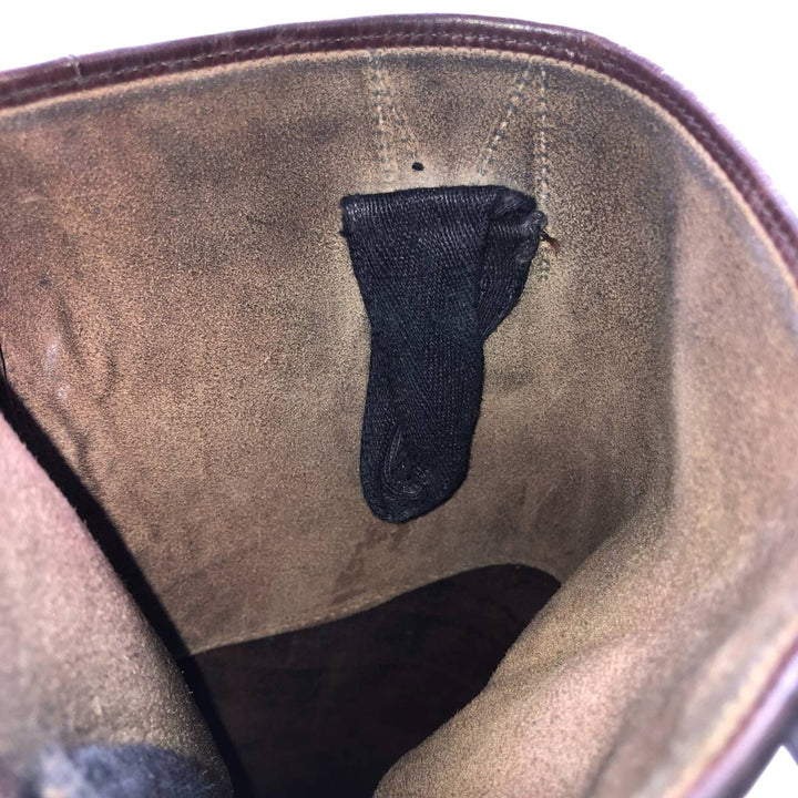 Jockey riding boots, long boots Men's 25.0cm genuine leather black type Vintage Second Hand