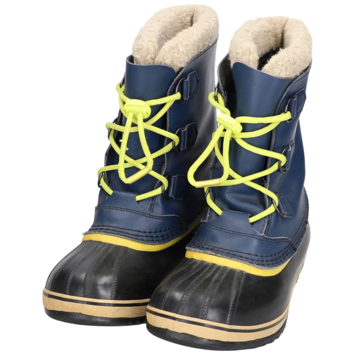 SOREL CARIBOU lace-up snow boots, size 7 Men's 25.0cm genuine leather blue type Vintage Second Hand