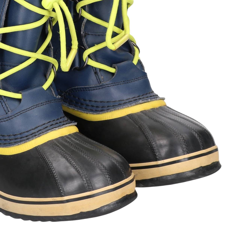 SOREL CARIBOU lace-up snow boots, size 7 Men's 25.0cm genuine leather blue type Vintage Second Hand