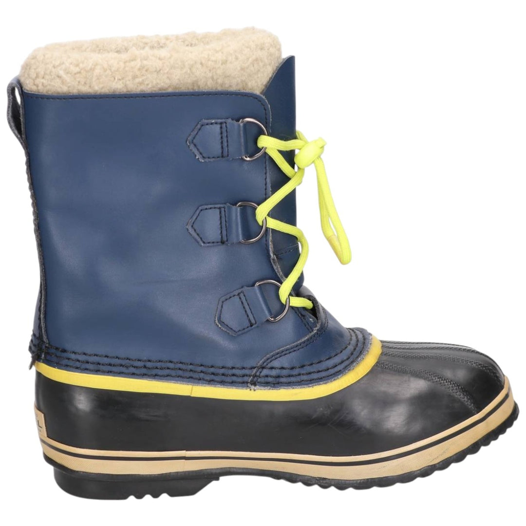 SOREL CARIBOU lace-up snow boots, size 7 Men's 25.0cm genuine leather blue type Vintage Second Hand