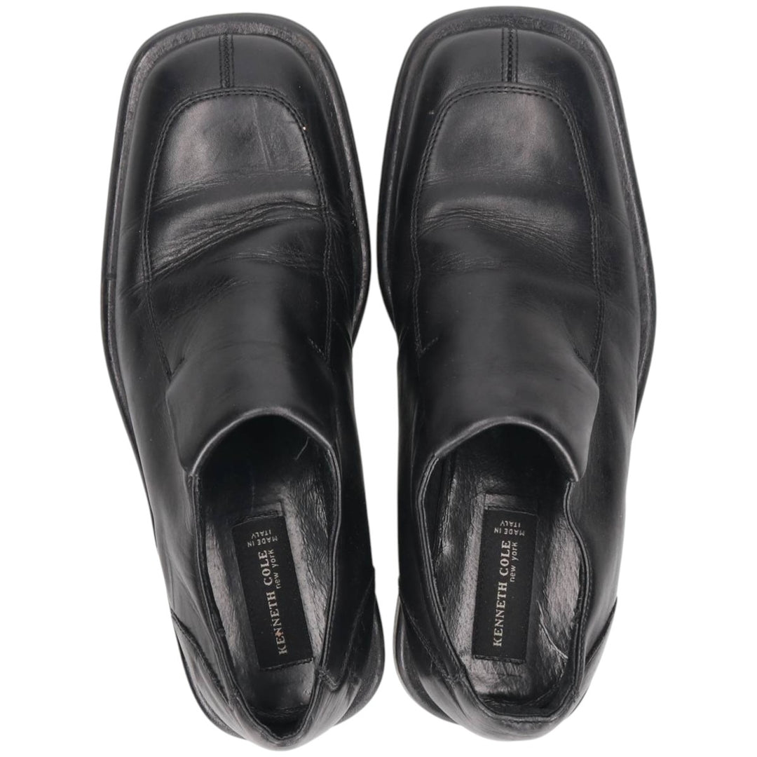Kenneth Cole U-tip square-toe vamp loafer, made in Italy, size 10 (equivalent to men's size 11) /saa014635 Men's 28.0cm genuine leather black type Vintage Second Hand