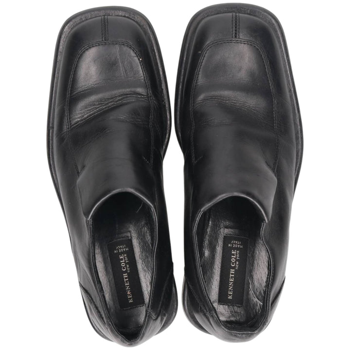 Kenneth Cole U-tip square-toe vamp loafer, made in Italy, size 10 (equivalent to men's size 11) /saa014635 Men's 28.0cm genuine leather black type Vintage Second Hand