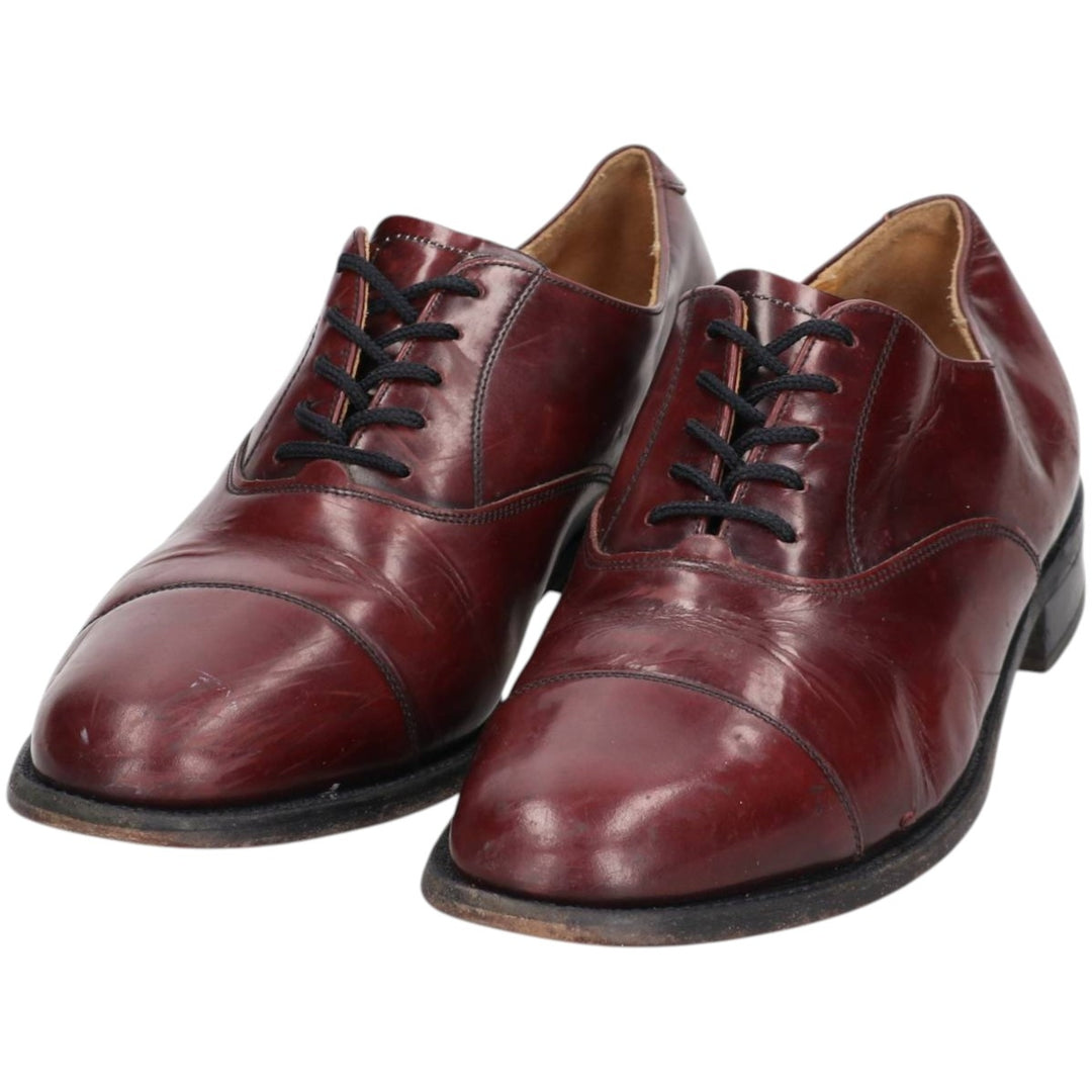 Barker Straight Tip Shoes, Made in England, Size 7 1/2 Men's 25.5cm genuine leather burgundy type Vintage Second Hand