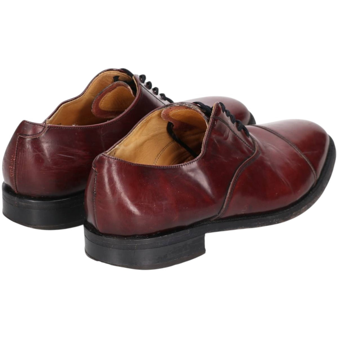 Barker Straight Tip Shoes, Made in England, Size 7 1/2 Men's 25.5cm genuine leather burgundy type Vintage Second Hand