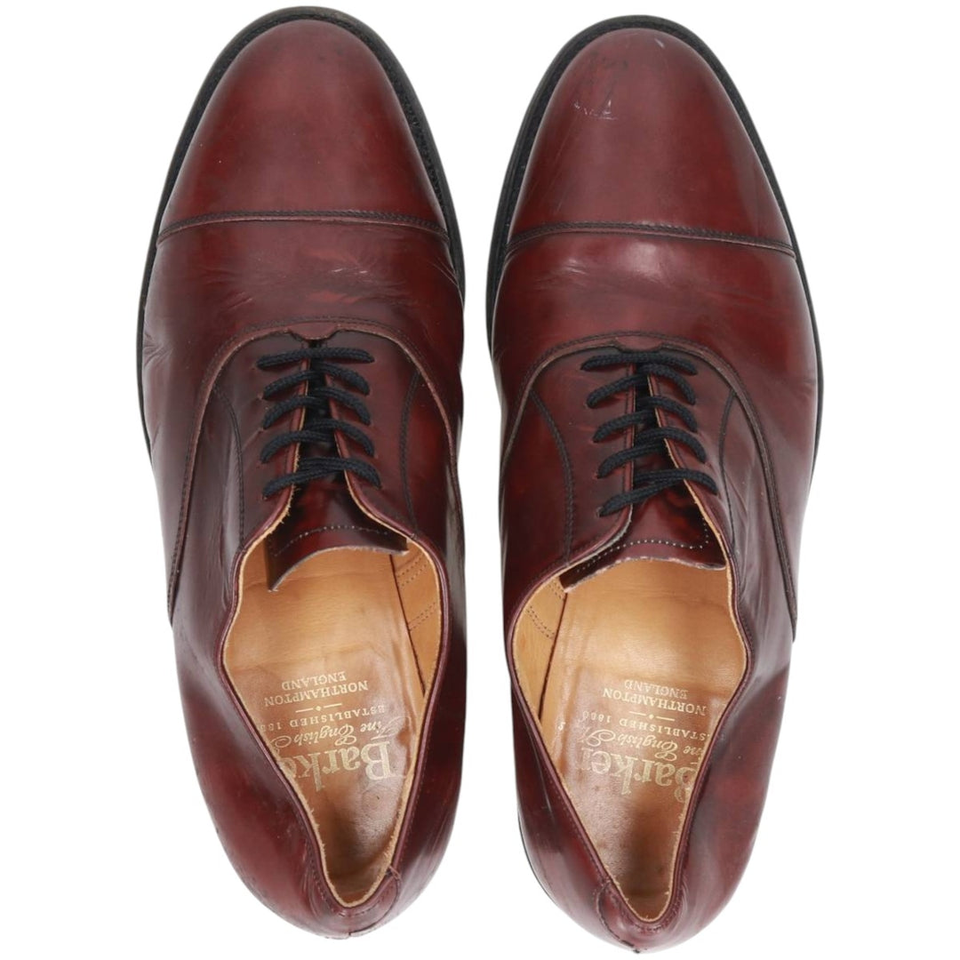 Barker Straight Tip Shoes, Made in England, Size 7 1/2 Men's 25.5cm genuine leather burgundy type Vintage Second Hand