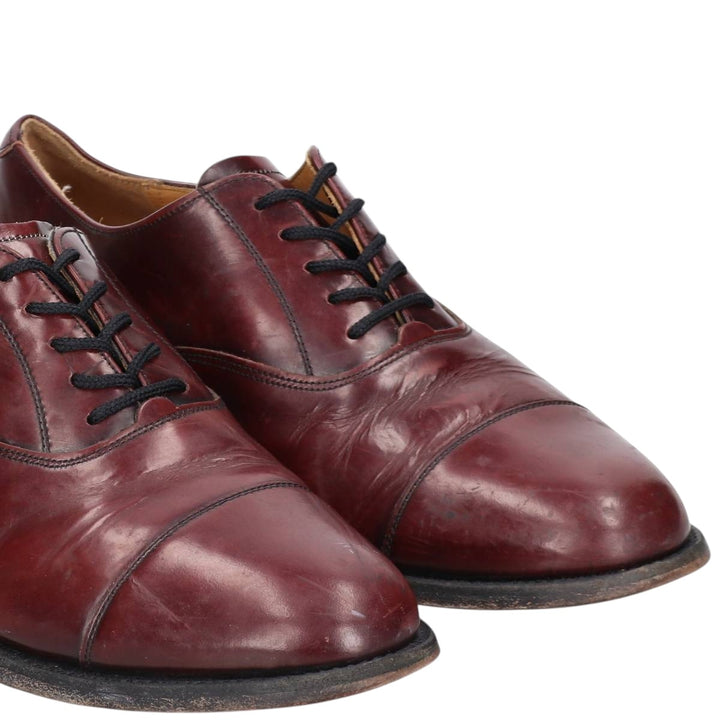 Barker Straight Tip Shoes, Made in England, Size 7 1/2 Men's 25.5cm genuine leather burgundy type Vintage Second Hand