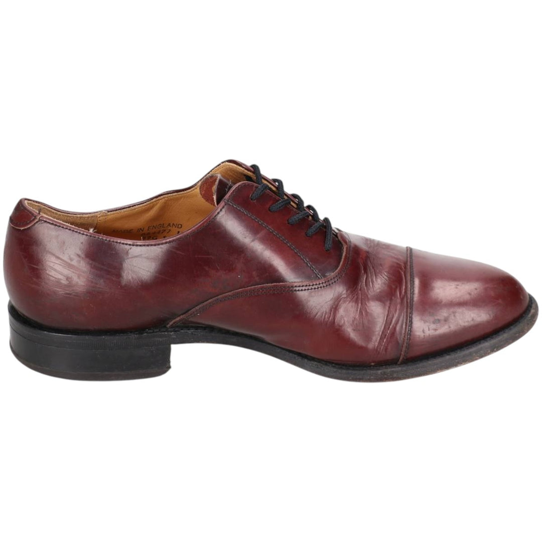 Barker Straight Tip Shoes, Made in England, Size 7 1/2 Men's 25.5cm genuine leather burgundy type Vintage Second Hand