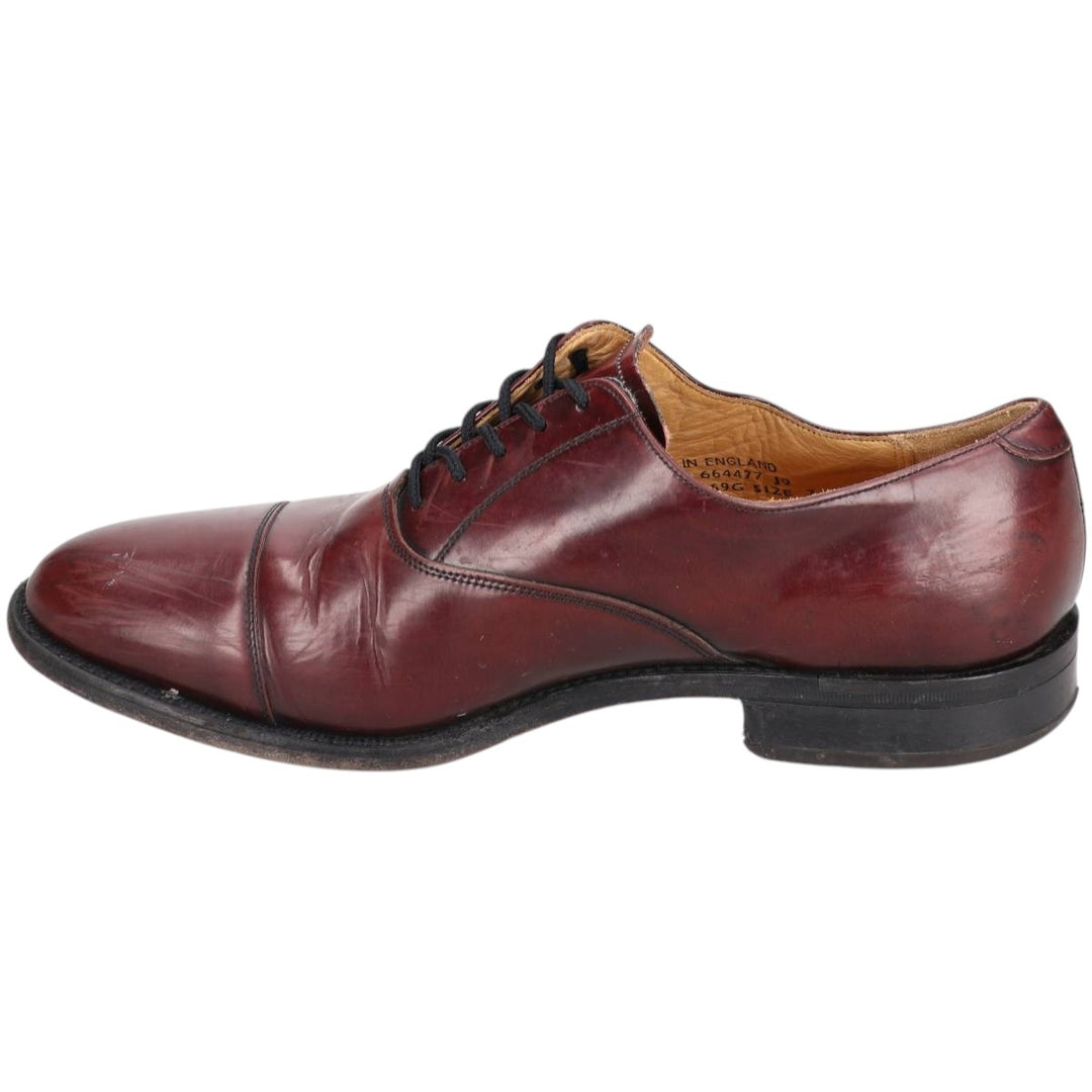 Barker Straight Tip Shoes, Made in England, Size 7 1/2 Men's 25.5cm genuine leather burgundy type Vintage Second Hand