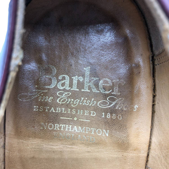 Barker Straight Tip Shoes, Made in England, Size 7 1/2 Men's 25.5cm genuine leather burgundy type Vintage Second Hand