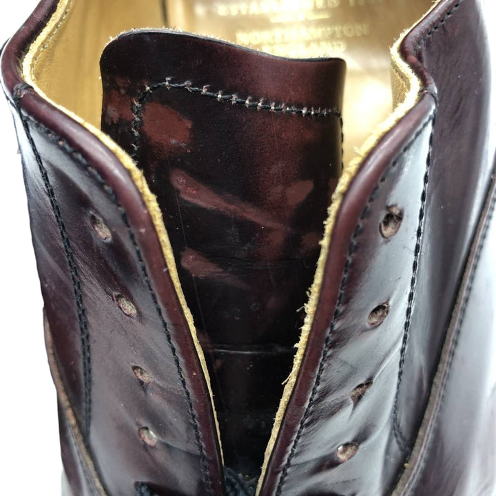 Barker Straight Tip Shoes, Made in England, Size 7 1/2 Men's 25.5cm genuine leather burgundy type Vintage Second Hand