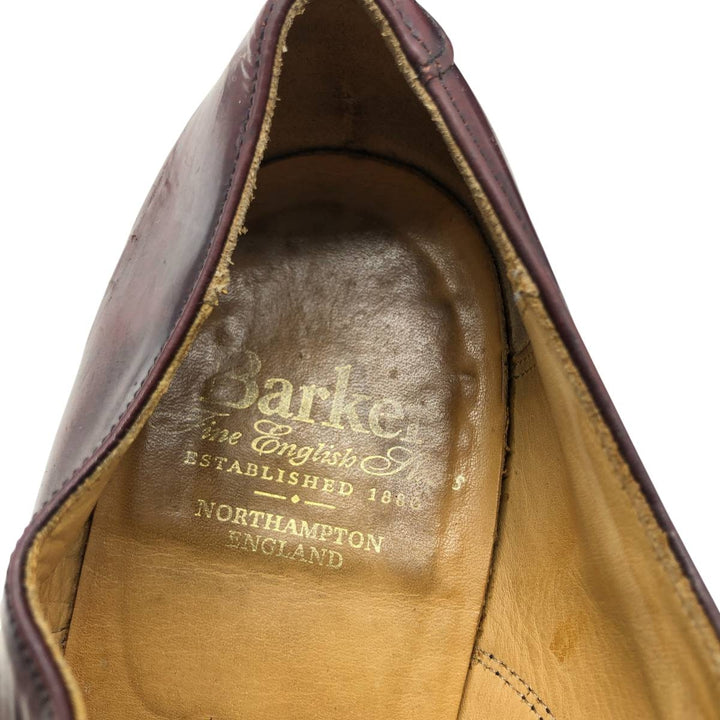 Barker Straight Tip Shoes, Made in England, Size 7 1/2 Men's 25.5cm genuine leather burgundy type Vintage Second Hand