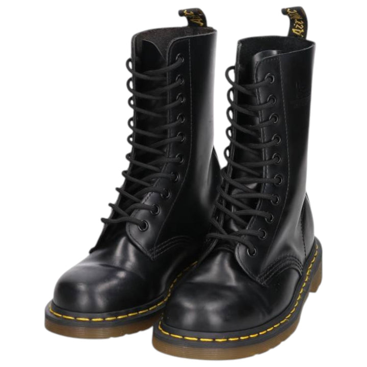 Dr. Martens 1490 10-Eye Boots 4 Women's 23.0cm genuine leather black type Vintage Second Hand