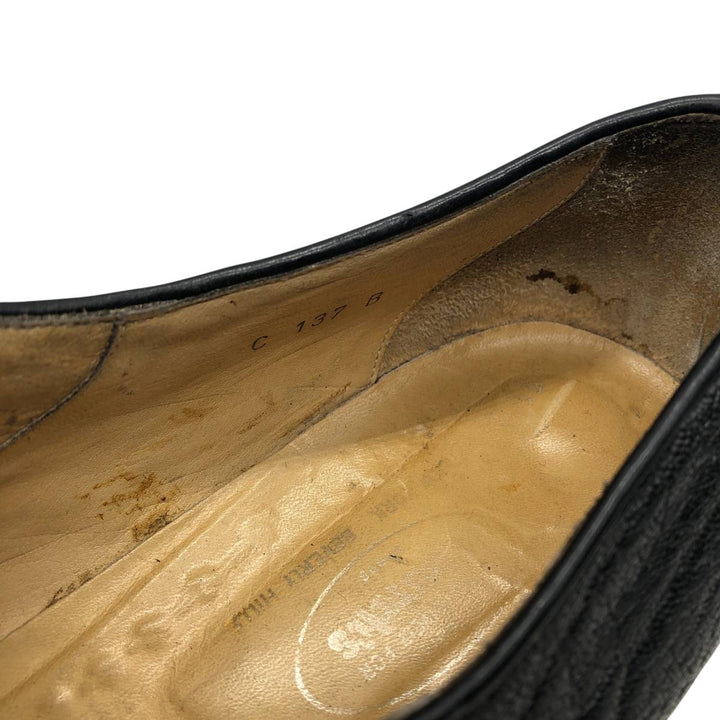Church's Plain Toe Shoes 6 1/2 Women's 25.0cm genuine leather black type Vintage Second Hand