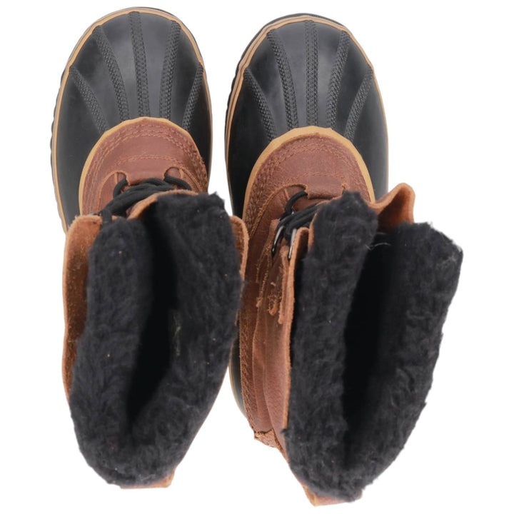 SOREL CARIBOU Men's Lace-Up Snow Boots, Size 8 (10.2 inches) /saa014649 Men's 26.0cm genuine leather brown type Vintage Second Hand