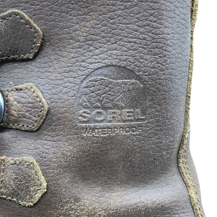 SOREL CARIBOU Men's Lace-Up Snow Boots, Size 8 (10.2 inches) /saa014649 Men's 26.0cm genuine leather brown type Vintage Second Hand
