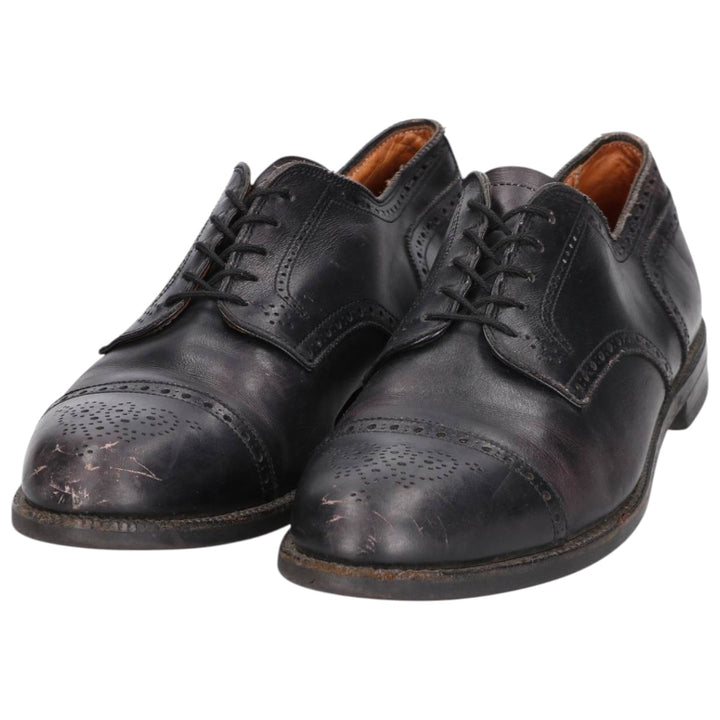 Brooks Brothers Semi-Brogue Straight Tip Shoes, Made in USA, Size 10 1/2C, Men's, 11.2" (equivalent) /saa014651 Men's 28.5cm genuine leather black type Vintage Second Hand