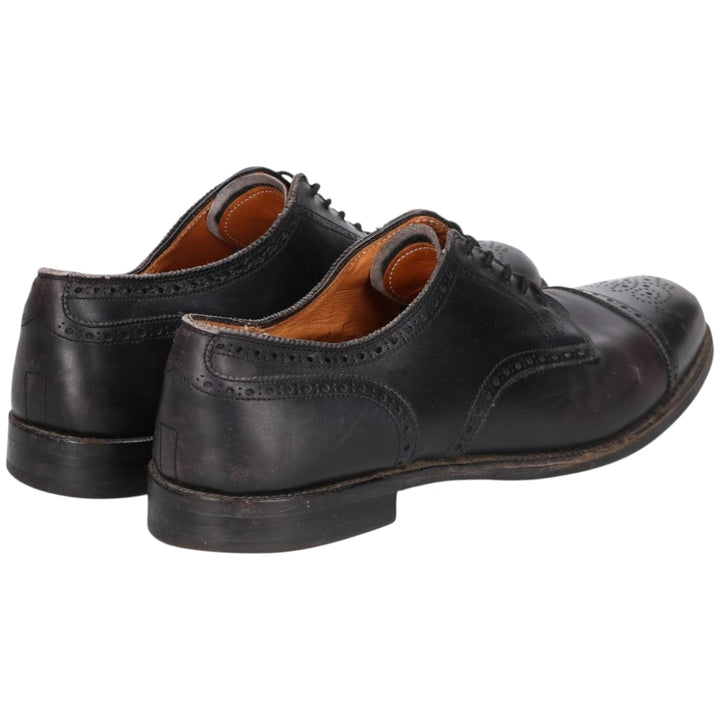 Brooks Brothers Semi-Brogue Straight Tip Shoes, Made in USA, Size 10 1/2C, Men's, 11.2" (equivalent) /saa014651 Men's 28.5cm genuine leather black type Vintage Second Hand