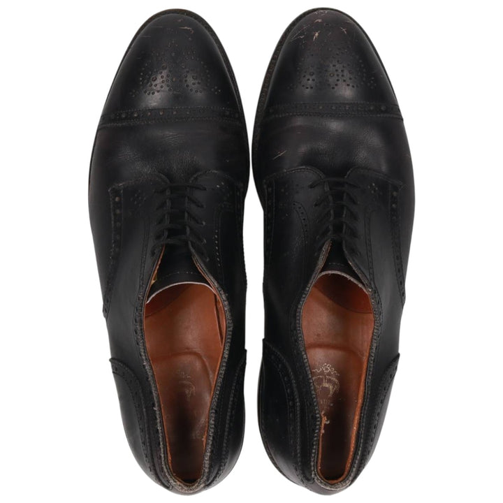 Brooks Brothers Semi-Brogue Straight Tip Shoes, Made in USA, Size 10 1/2C, Men's, 11.2" (equivalent) /saa014651 Men's 28.5cm genuine leather black type Vintage Second Hand