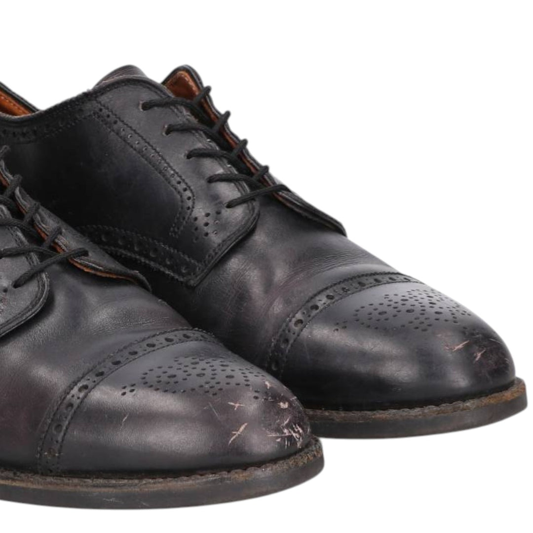 Brooks Brothers Semi-Brogue Straight Tip Shoes, Made in USA, Size 10 1/2C, Men's, 11.2" (equivalent) /saa014651 Men's 28.5cm genuine leather black type Vintage Second Hand