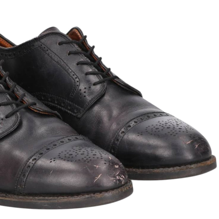 Brooks Brothers Semi-Brogue Straight Tip Shoes, Made in USA, Size 10 1/2C, Men's, 11.2" (equivalent) /saa014651 Men's 28.5cm genuine leather black type Vintage Second Hand