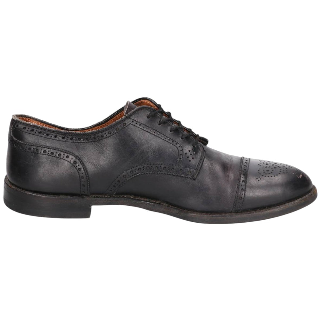 Brooks Brothers Semi-Brogue Straight Tip Shoes, Made in USA, Size 10 1/2C, Men's, 11.2" (equivalent) /saa014651 Men's 28.5cm genuine leather black type Vintage Second Hand