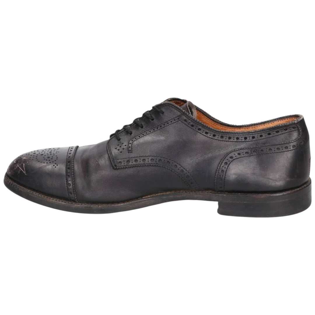 Brooks Brothers Semi-Brogue Straight Tip Shoes, Made in USA, Size 10 1/2C, Men's, 11.2" (equivalent) /saa014651 Men's 28.5cm genuine leather black type Vintage Second Hand